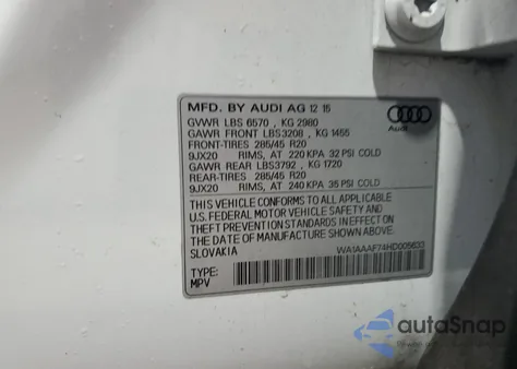 2017 Audi Q7 Premium z USA, uszkodzony, nr VIN WA1AAAF74HD005633